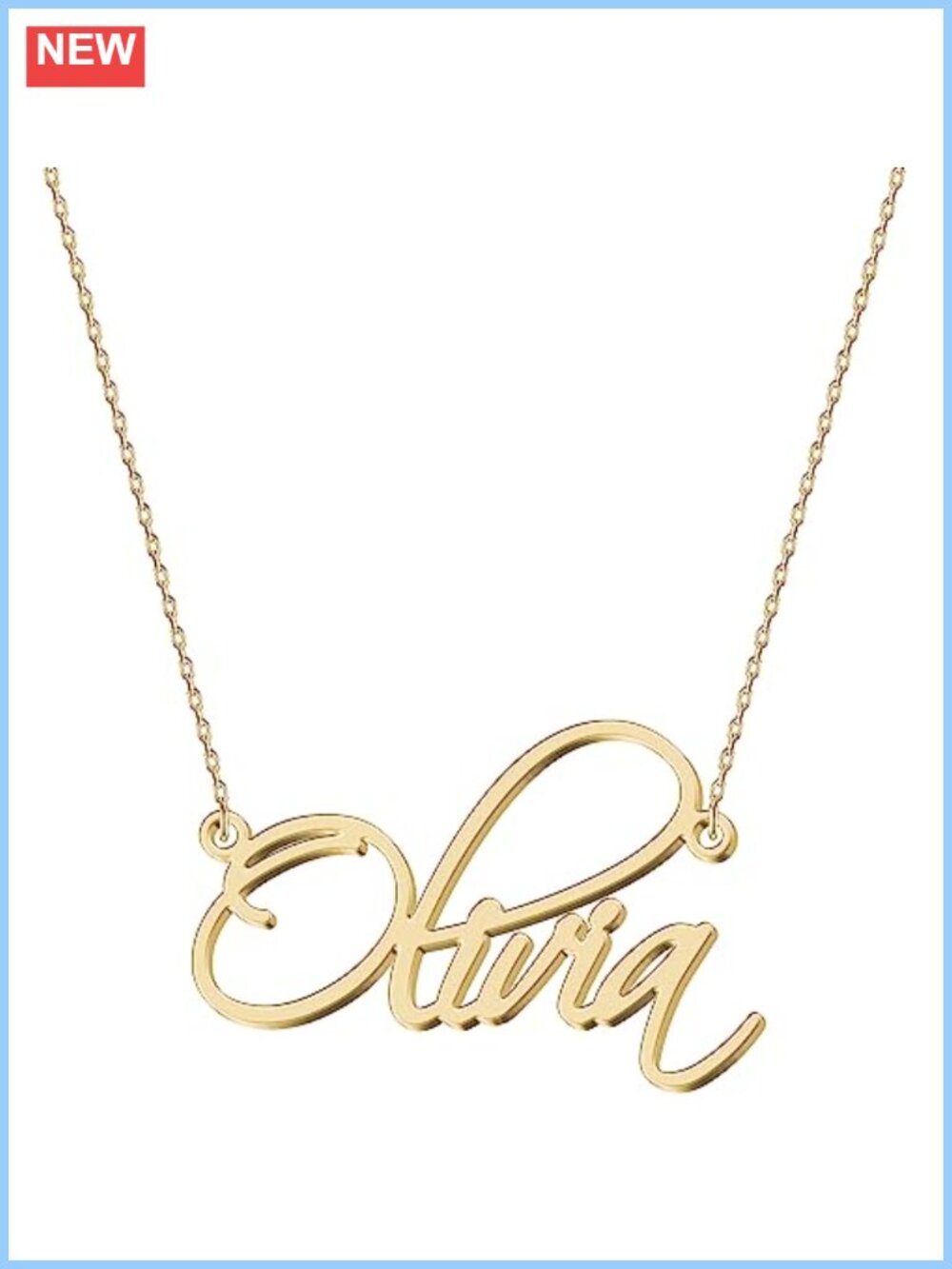 Personalized Custom Name Necklace Dainty 18K Gold Plated Stainless Steel
